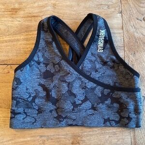 Gymshark Black Camo Adapt Sports Bra Size XS – Good Condition